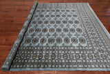 Grey Square Bokhara Handmade Wool Rug - 8' 2" X 8' 2"