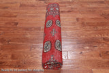 Red Square Bokhara Handmade Wool Rug - 8' 0" X 8' 0"
