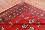 Red Square Bokhara Handmade Wool Rug - 8' 0" X 8' 0"
