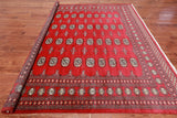 Red Square Bokhara Handmade Wool Rug - 8' 0" X 8' 0"