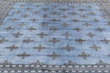 Blue Bokhara Hand Knotted Wool Rug - 8' 2" X 7' 4"