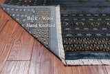 Blue Bokhara Hand Knotted Wool Rug - 8' 2" X 7' 4"