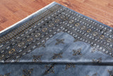 Blue Bokhara Hand Knotted Wool Rug - 8' 2" X 7' 4"