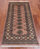 Light Brown Bokhara Handmade Wool Runner Rug - 2' 6" X 5' 7"