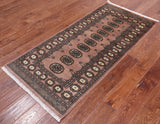 Light Brown Bokhara Handmade Wool Runner Rug - 2' 6" X 5' 7"
