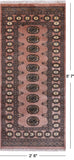 Light Brown Bokhara Handmade Wool Runner Rug - 2' 6" X 5' 7"