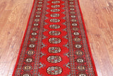 Red Bokhara Hand Knotted Wool Runner Rug - 2' 7" X 6' 0"