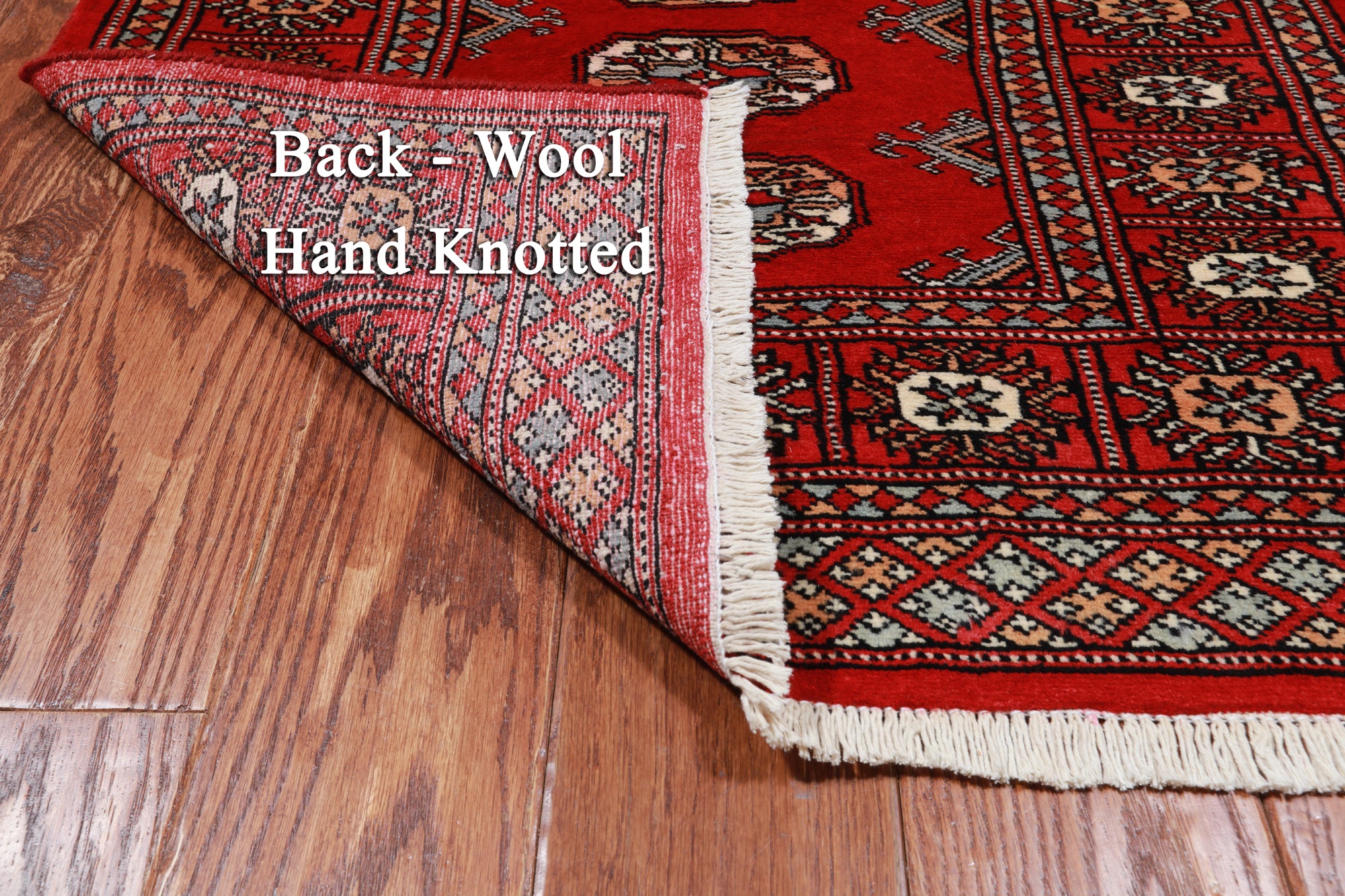 Red Bokhara Hand Knotted Wool Runner Rug - 2' 7" X 6' 0"