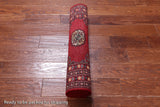 Red Bokhara Hand-Knotted Wool Runner Rug - 2' 6" X 6' 8"