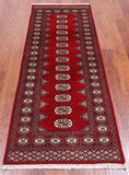 Red Bokhara Handmade Wool Runner Rug - 2' 6" X 7' 0"