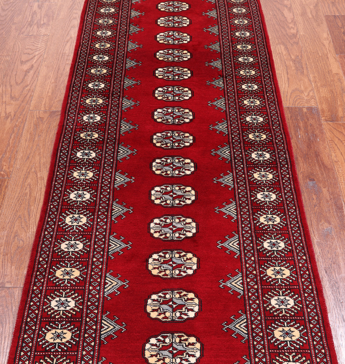 Red Bokhara Handmade Wool Runner Rug - 2' 6" X 7' 0"