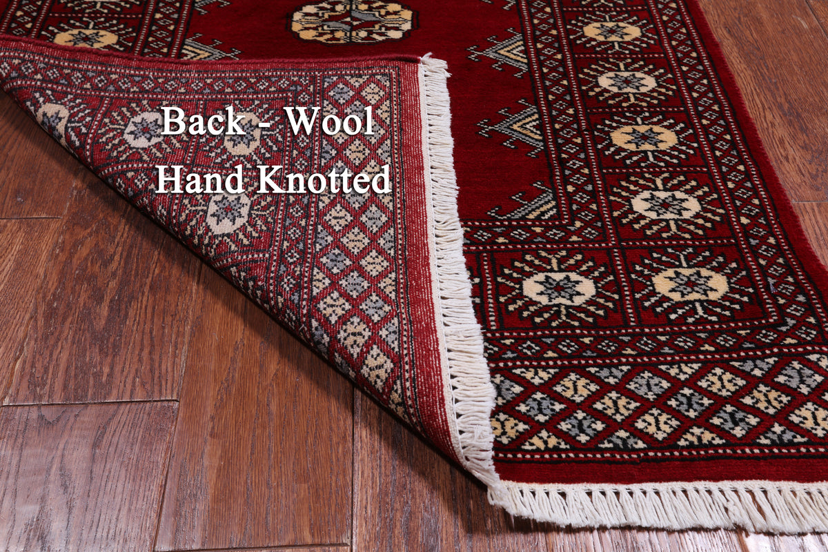 Red Bokhara Handmade Wool Runner Rug - 2' 6" X 7' 0"