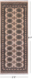 Ivory Bokhara Handmade Wool Runner Rug - 2' 6" X 6' 7"