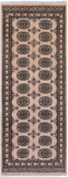 Ivory Bokhara Handmade Wool Runner Rug - 2' 6" X 6' 7"