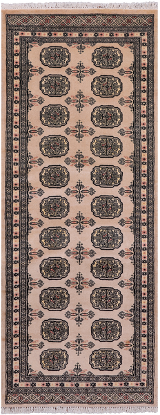Ivory Bokhara Handmade Wool Runner Rug - 2' 6" X 6' 7"
