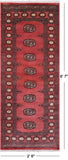 Pink Bokhara Hand Knotted Wool Runner Rug - 2' 6" X 6' 7"