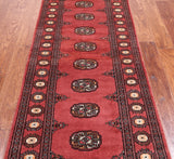 Pink Bokhara Hand Knotted Wool Runner Rug - 2' 6" X 6' 7"