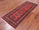 Pink Bokhara Hand Knotted Wool Runner Rug - 2' 6" X 6' 7"