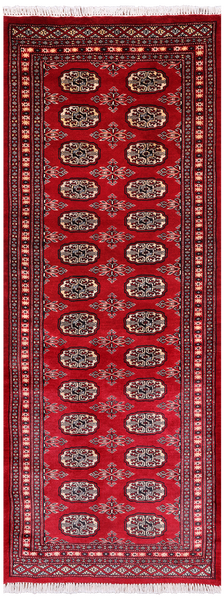 Red Bokhara Handmade Wool Runner Rug - 2' 8" X 6' 11"
