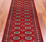 Red Bokhara Handmade Wool Runner Rug - 2' 8" X 6' 11"