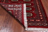 Red Bokhara Handmade Wool Runner Rug - 2' 8" X 6' 11"