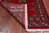 Red Bokhara Handmade Wool Runner Rug - 2' 5" X 6' 11"