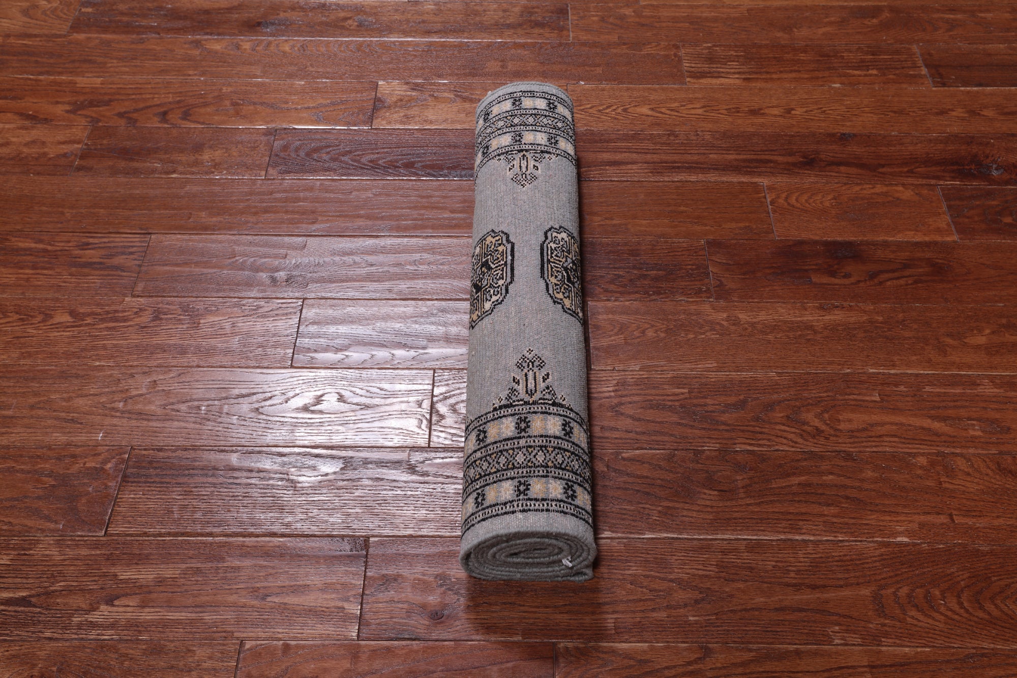 Grey Bokhara Hand Knotted Wool Runner Rug - 2' 6" X 7' 4"