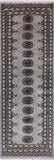 Grey Bokhara Hand Knotted Wool Runner Rug - 2' 6" X 7' 4"
