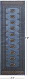 Blue Bokhara Handmade Wool Runner Rug - 2' 5" X 7' 5"