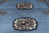 Blue Bokhara Handmade Wool Runner Rug - 2' 5" X 7' 5"