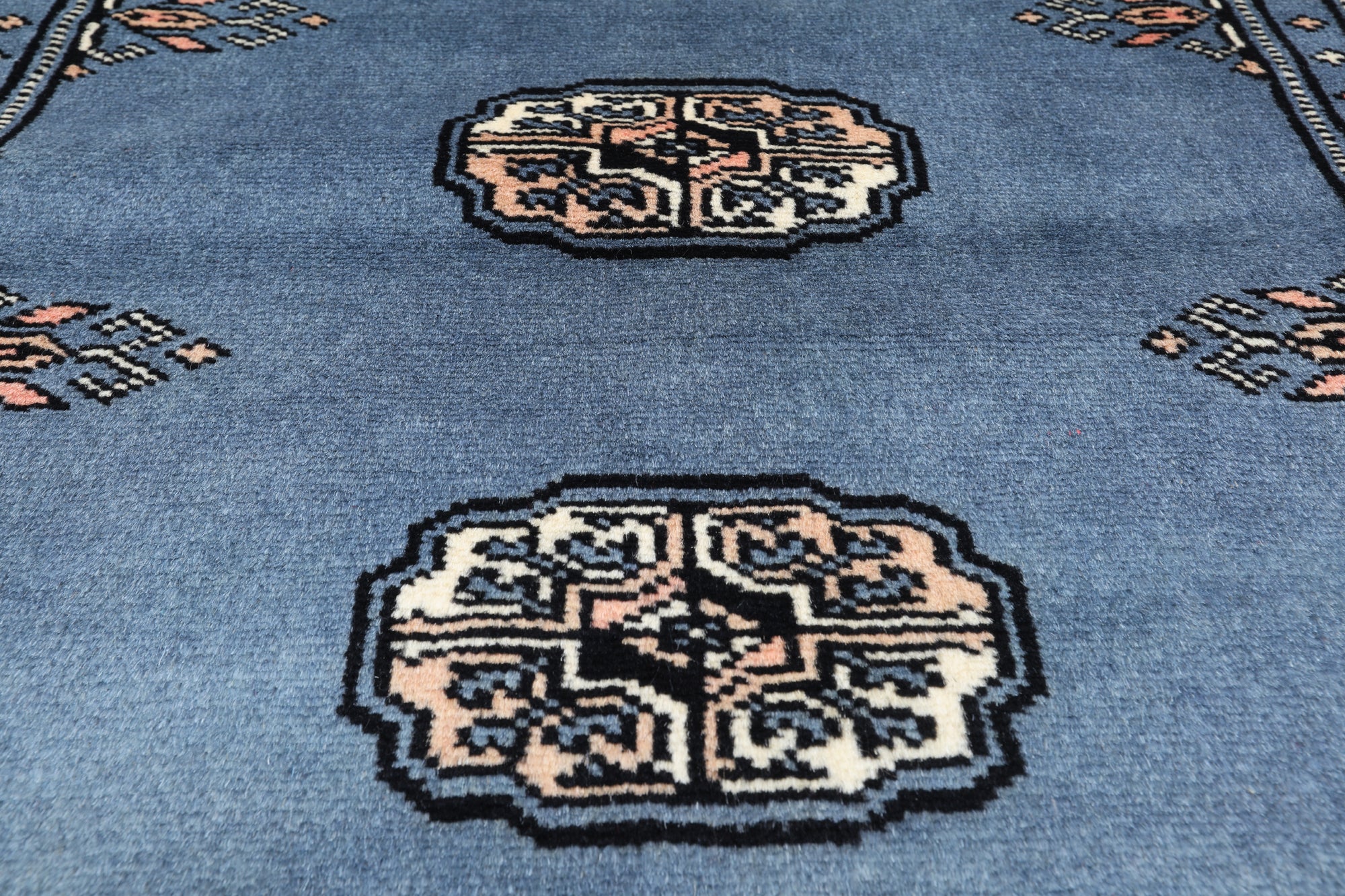 Blue Bokhara Handmade Wool Runner Rug - 2' 5" X 7' 5"