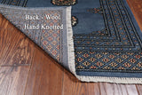 Blue Bokhara Handmade Wool Runner Rug - 2' 5" X 7' 5"