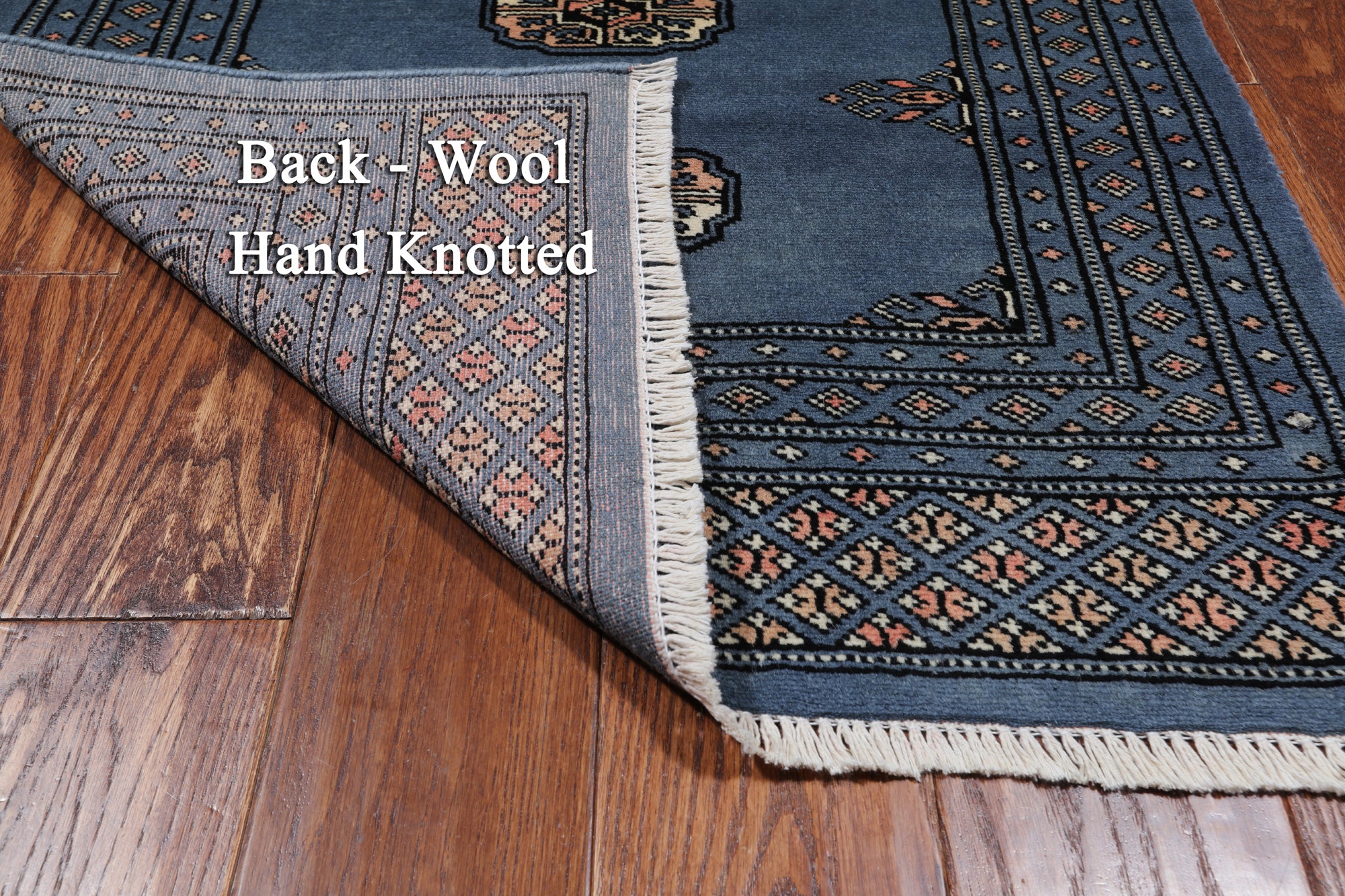 Blue Bokhara Handmade Wool Runner Rug - 2' 5" X 7' 5"