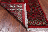 Red Bokhara Hand-Knotted Wool Runner Rug - 2' 6" X 7' 9"