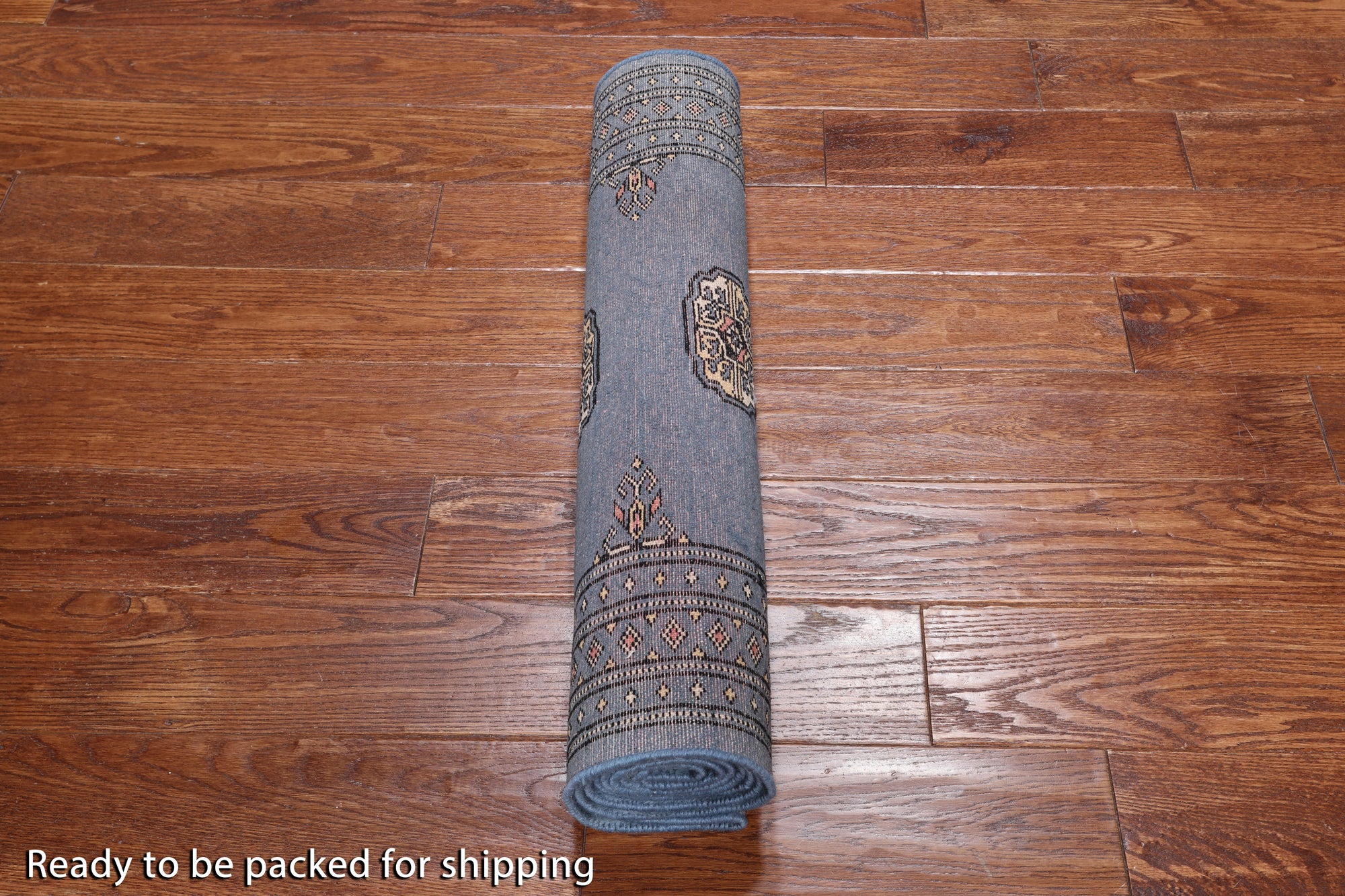 Blue Bokhara Hand-Knotted Wool Runner Rug - 2' 6" X 7' 3"