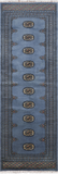 Blue Bokhara Hand-Knotted Wool Runner Rug - 2' 6" X 7' 3"