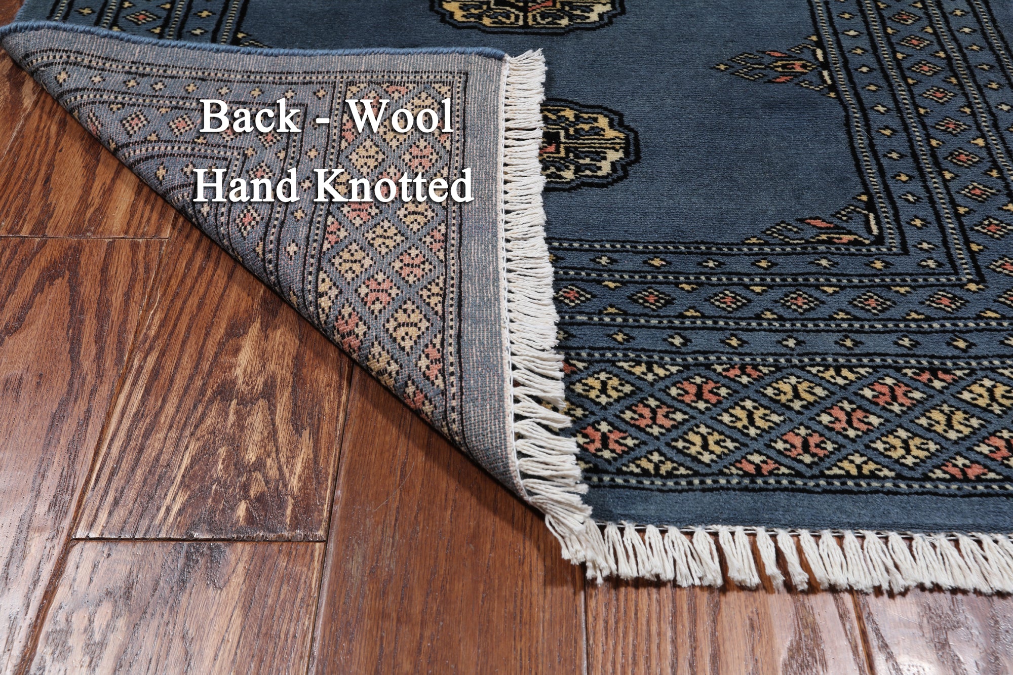 Blue Bokhara Hand-Knotted Wool Runner Rug - 2' 6" X 7' 3"