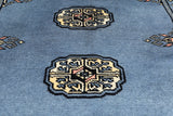 Blue Bokhara Hand-Knotted Wool Runner Rug - 2' 6" X 7' 3"