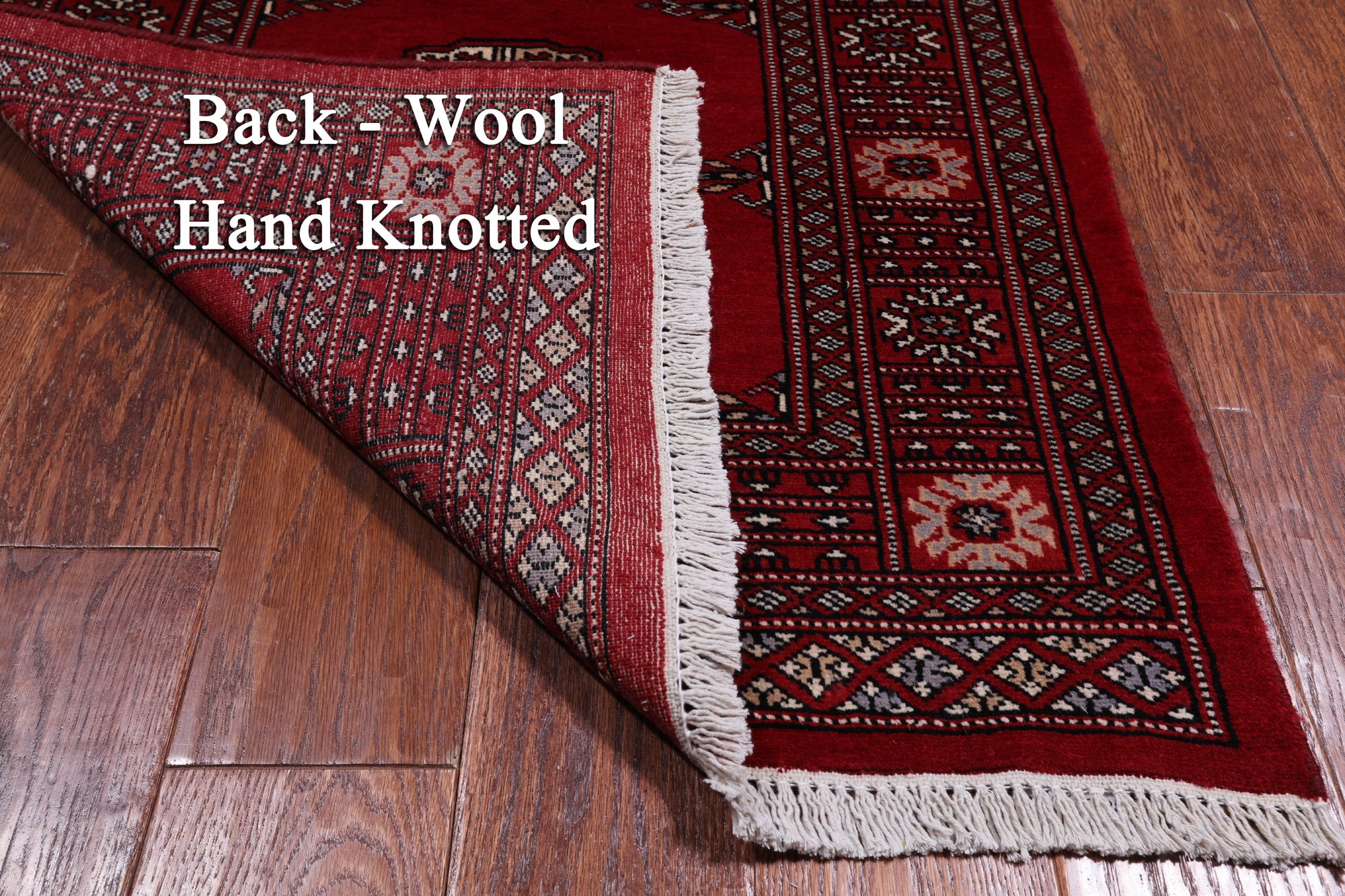 Red Bokhara Handmade Wool Runner Rug - 2' 6" X 7' 8"