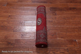 Red Bokhara Handmade Wool Runner Rug - 2' 6" X 7' 8"