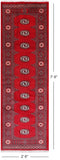 Red Bokhara Handmade Wool Runner Rug - 2' 6" X 7' 8"