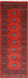 Rust Bokhara Hand-Knotted Wool Runner Rug - 2' 7" X 7' 4"
