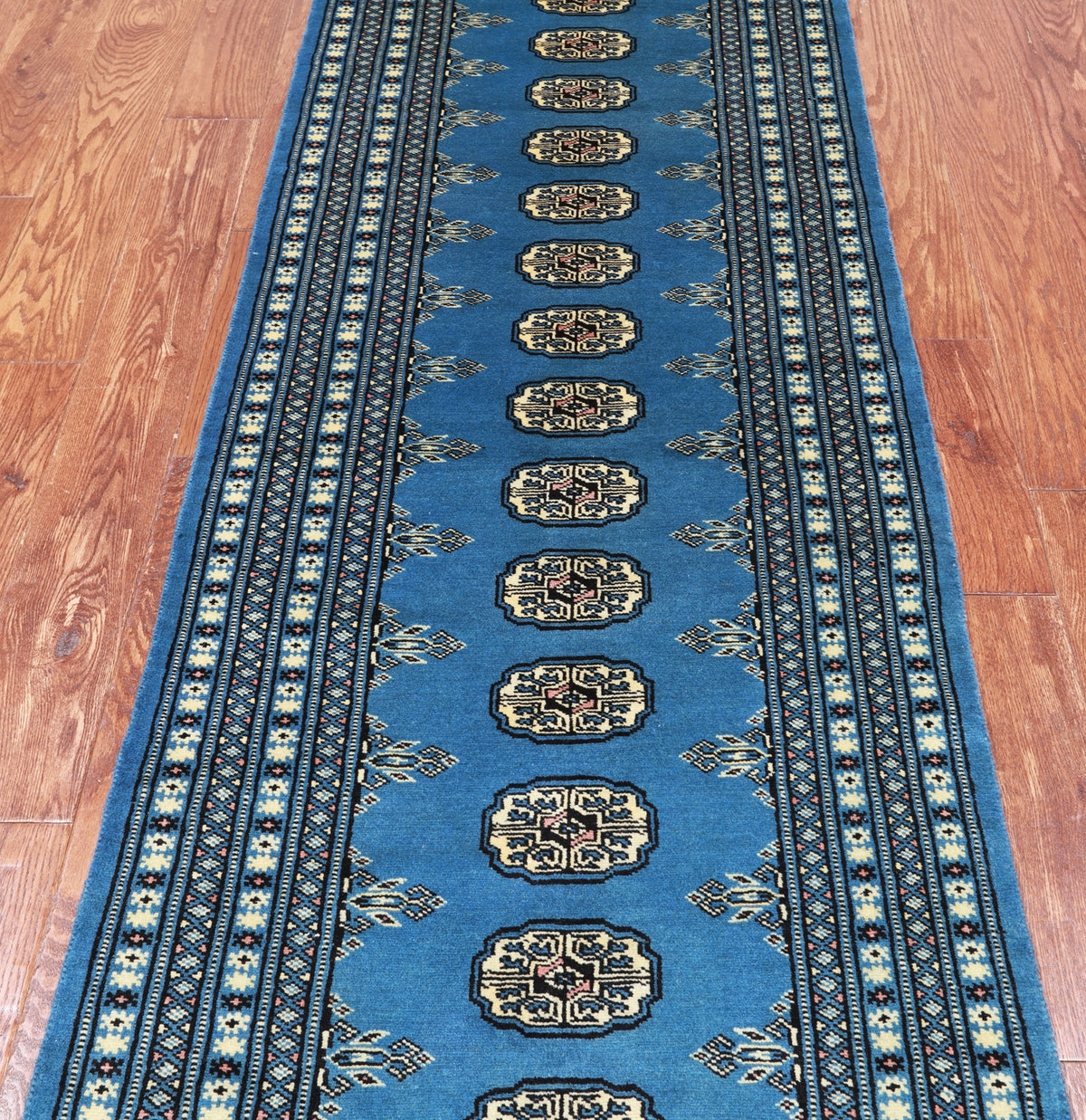 Blue Bokhara Handmade Wool Runner Rug - 2' 6" X 7' 4"