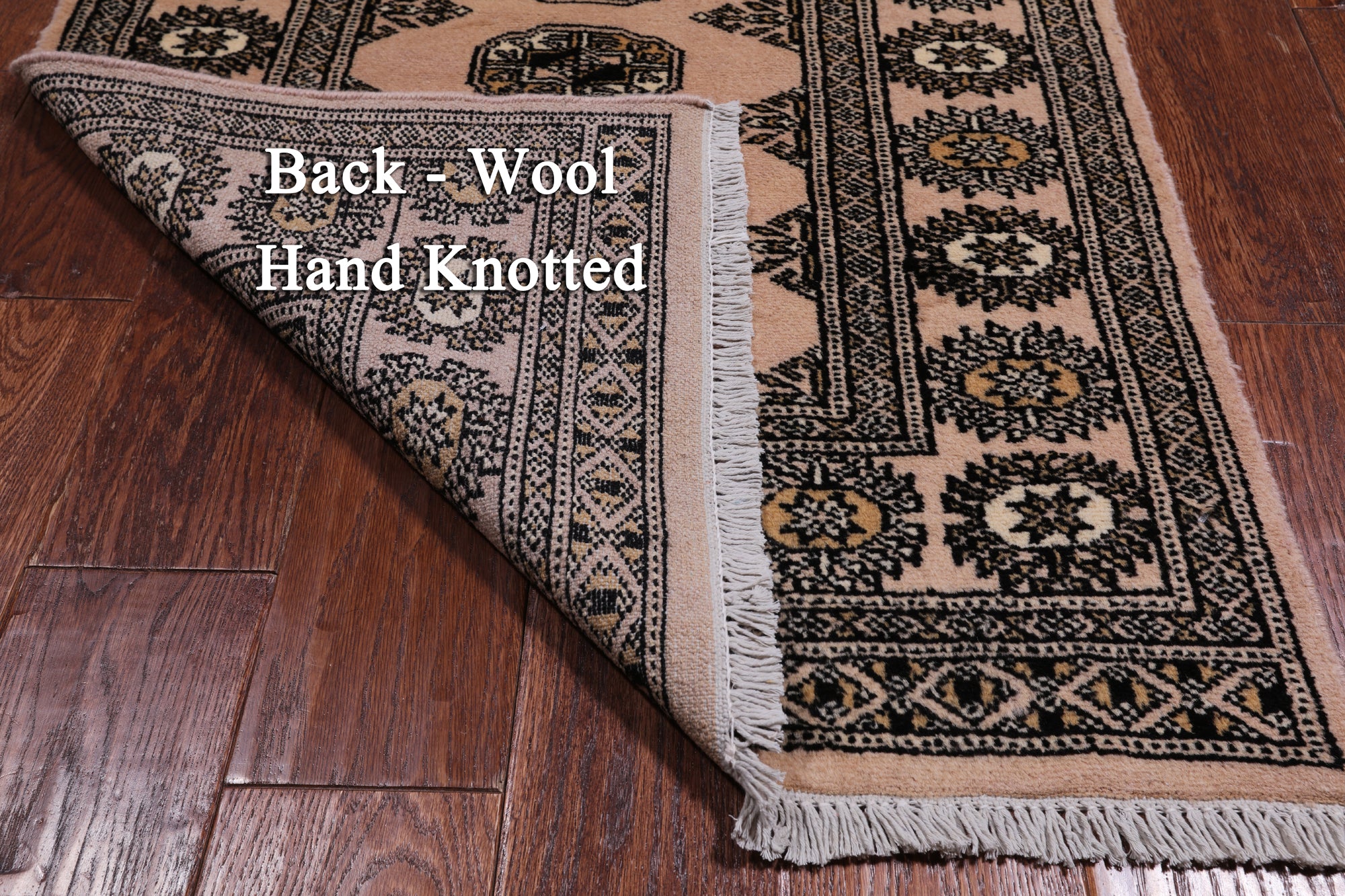 Ivory Bokhara Handmade Wool Runner Rug - 2' 6" X 7' 5"