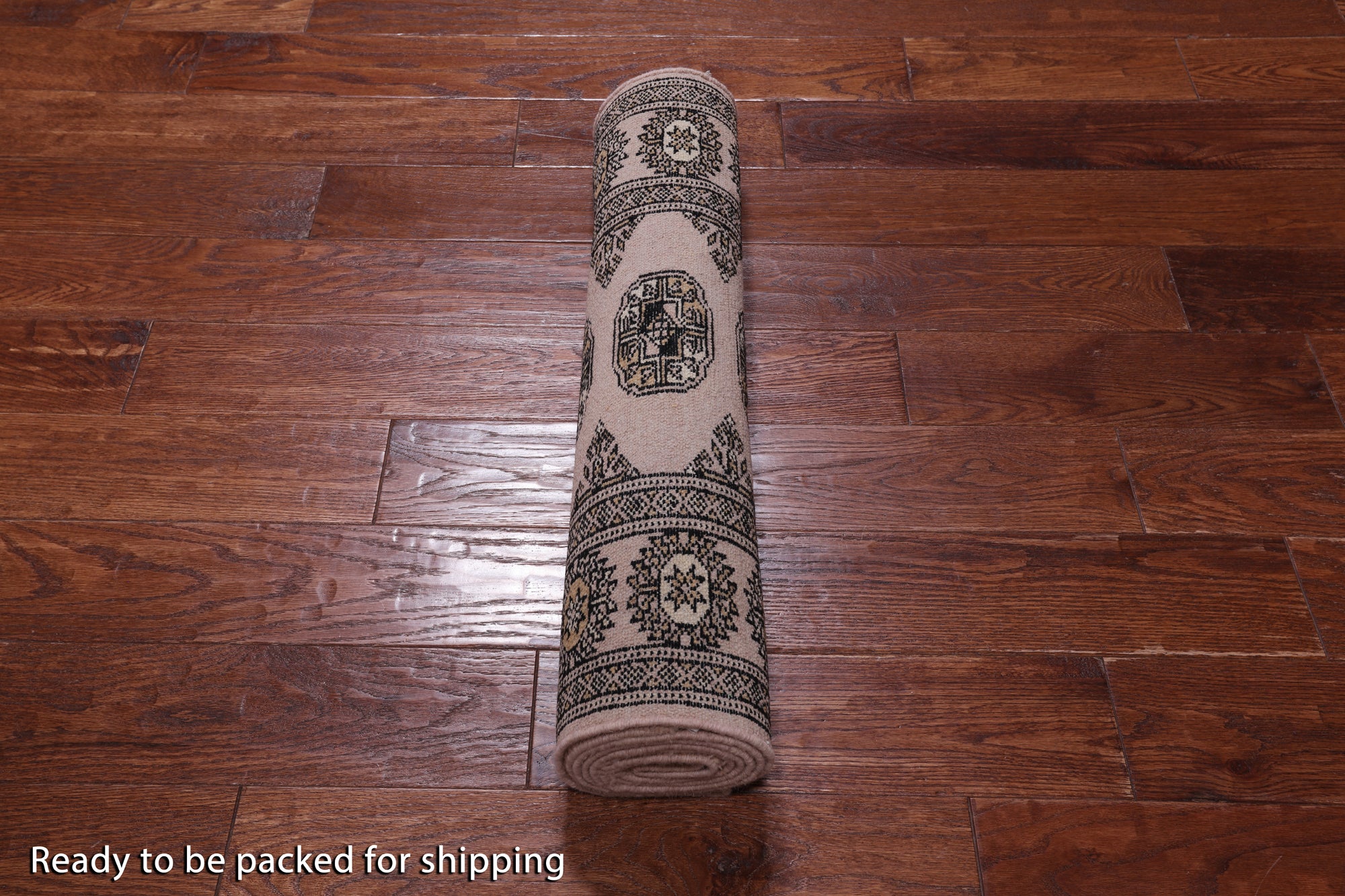 Ivory Bokhara Handmade Wool Runner Rug - 2' 6" X 7' 5"