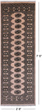 Ivory Bokhara Handmade Wool Runner Rug - 2' 6" X 7' 5"