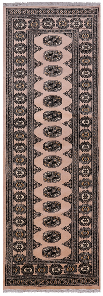 Ivory Bokhara Handmade Wool Runner Rug - 2' 6" X 7' 5"