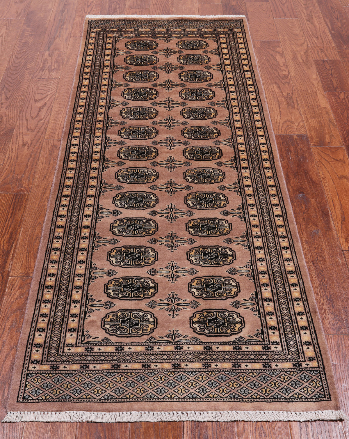 Light Brown Bokhara Handmade Wool Runner Rug - 2' 8" X 7' 1"