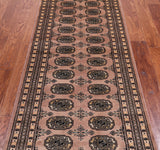 Light Brown Bokhara Handmade Wool Runner Rug - 2' 8" X 7' 1"