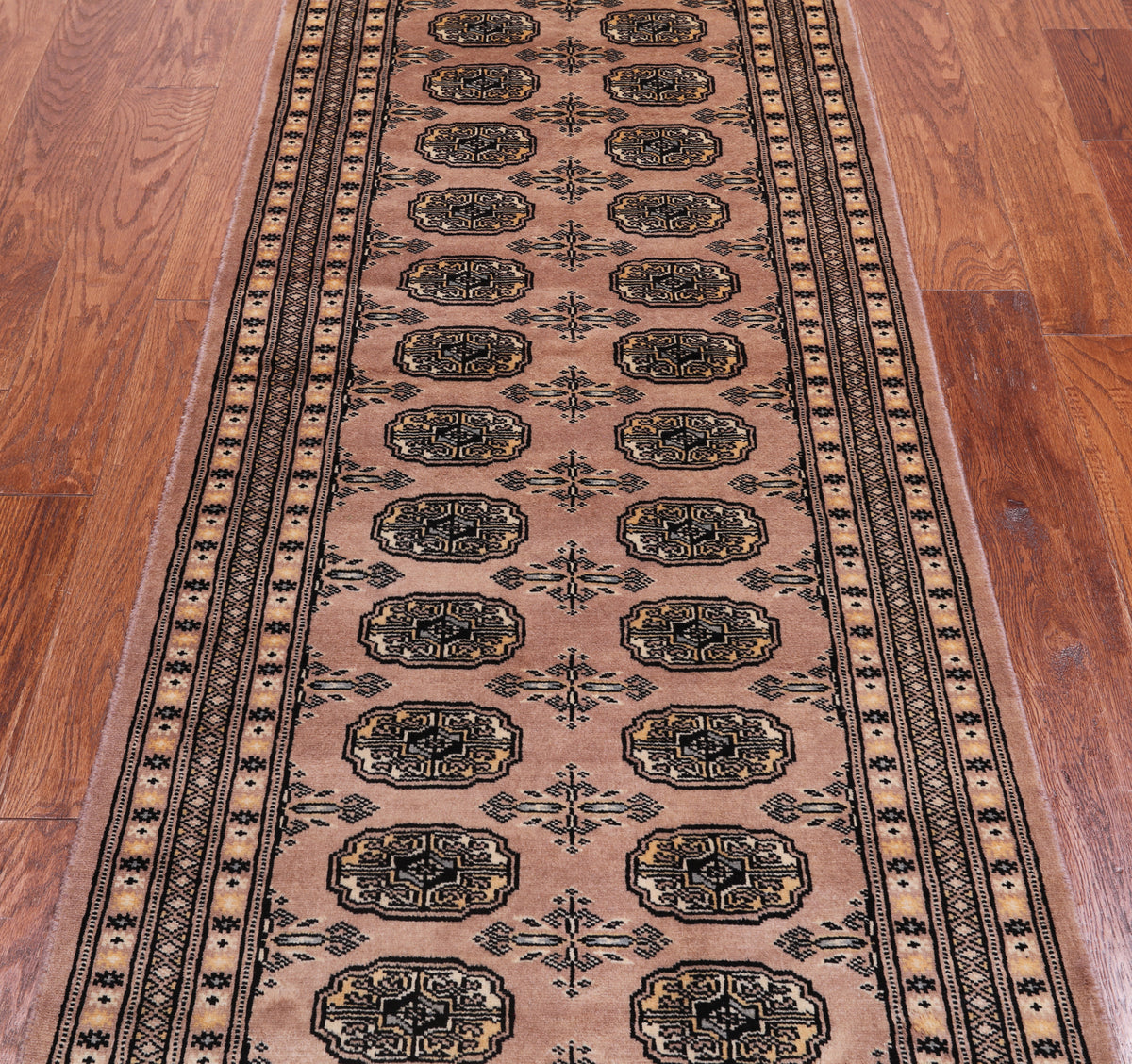 Light Brown Bokhara Handmade Wool Runner Rug - 2' 8" X 7' 1"